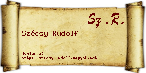 Szécsy Rudolf névjegykártya