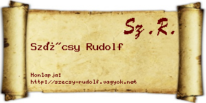 Szécsy Rudolf névjegykártya