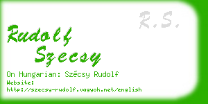 rudolf szecsy business card