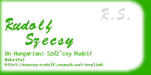rudolf szecsy business card